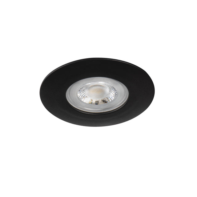 Fizu 8W Round Recessed Downlight IP44 Cool White - Black