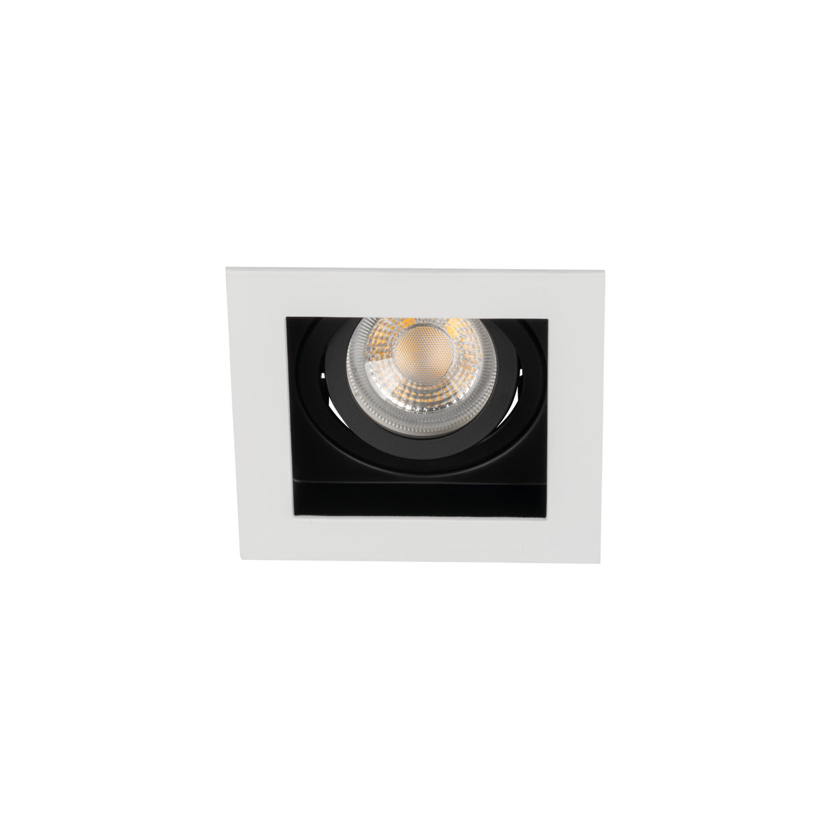Adjustable GU10 Recessed Spotlight 20° Square 90mm Cut-out 10W max - White / Black