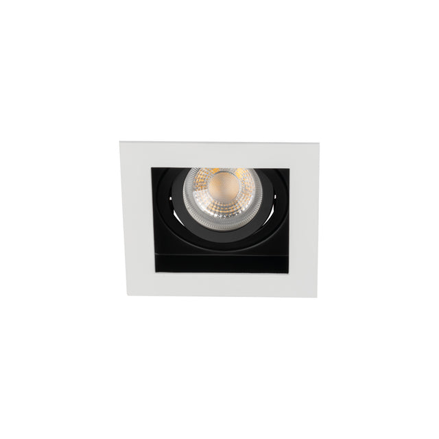 Adjustable GU10 Recessed Spotlight 20° Square 90mm Cut-out 10W max - White / Black