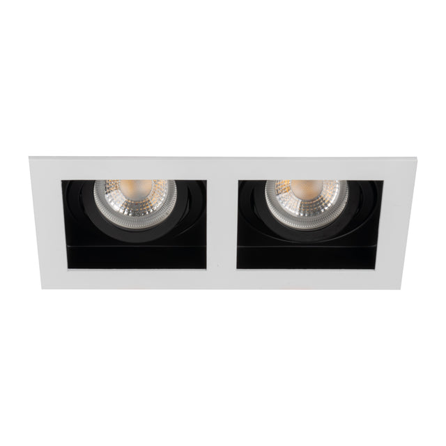 Adjustable GU10 Spotlight 20° 90mm Cut-out White / Black Rectangular 2W max