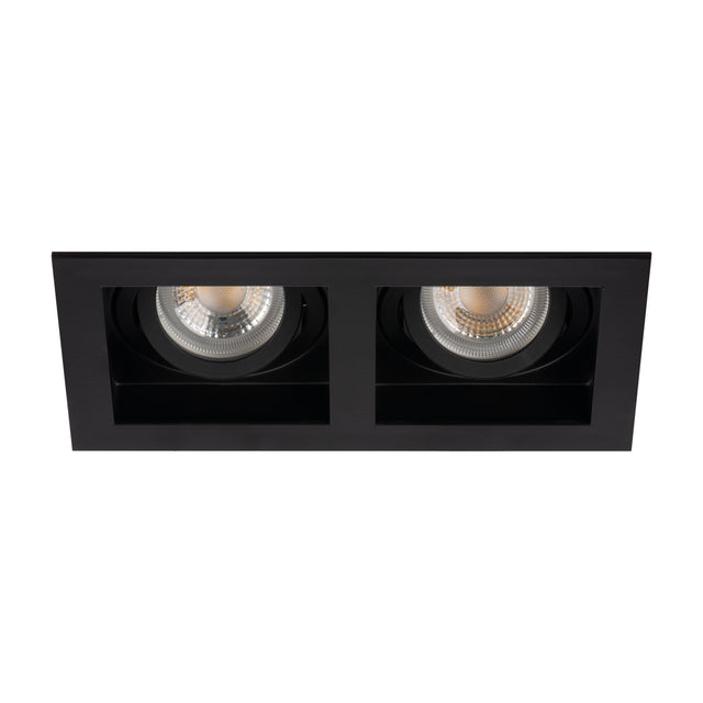 Adjustable GU10 Spotlight 20° 90mm Cut-out Black Rectangular 2W max