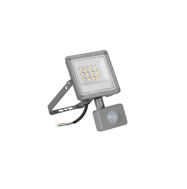 Acete 10W PIR LED Floodlight Colour Selectable IP44 - Grey