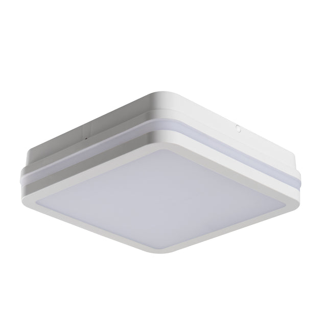 BENO 220x220 12-18W LED Ceiling Light PIR Sensor IP65 Colour Selectable - White