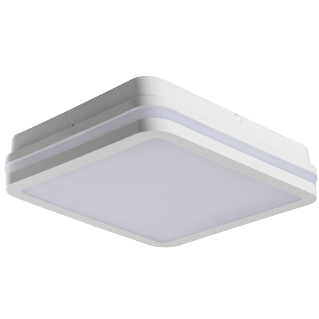 Beno 260x260 24-30W LED Ceiling Light with PIR Sensor Colour Selectable IP65 - White