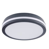Beno Ø260 24-30W Round LED Ceiling Light IP65 PIR Colour Selectable - Anthracite