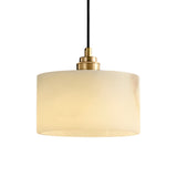 The Brinex 1 Light Alabaster Single Pendant Light in soft white and brushed brass brings refined style to any space.