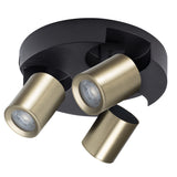 Laurin Ø220 3O G B 3x GU10 Round Ceiling Light - Black/Gold