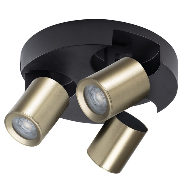 Laurin Ø220 3O G B 3x GU10 Round Ceiling Light - Black/Gold