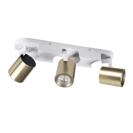 LAURIN 340x70 3I G W 3 x GU10 Round Ceiling Light - White / Gold