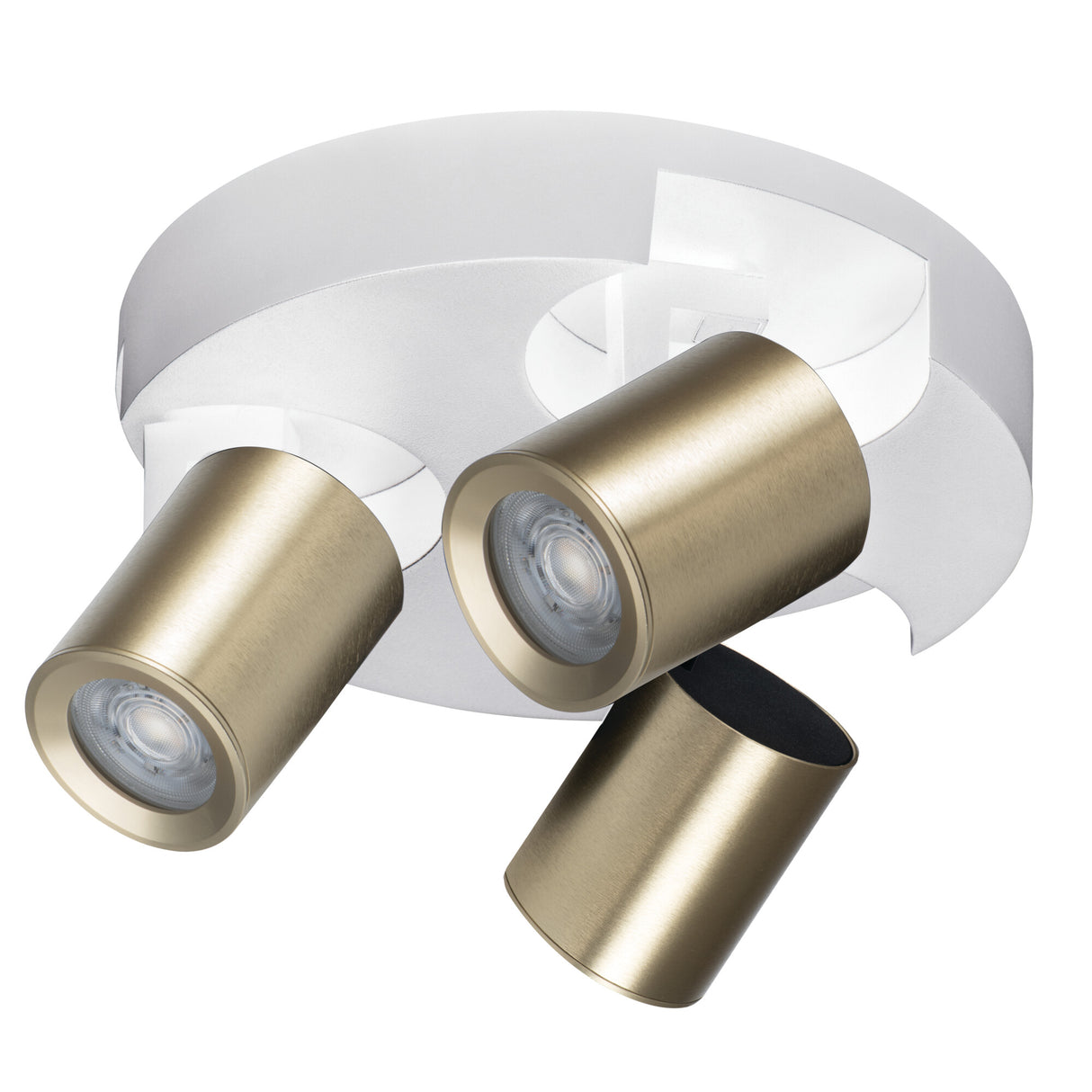 Laurin Ø220 3O G W 3x10W GU10 Round Ceiling Light - White / Gold