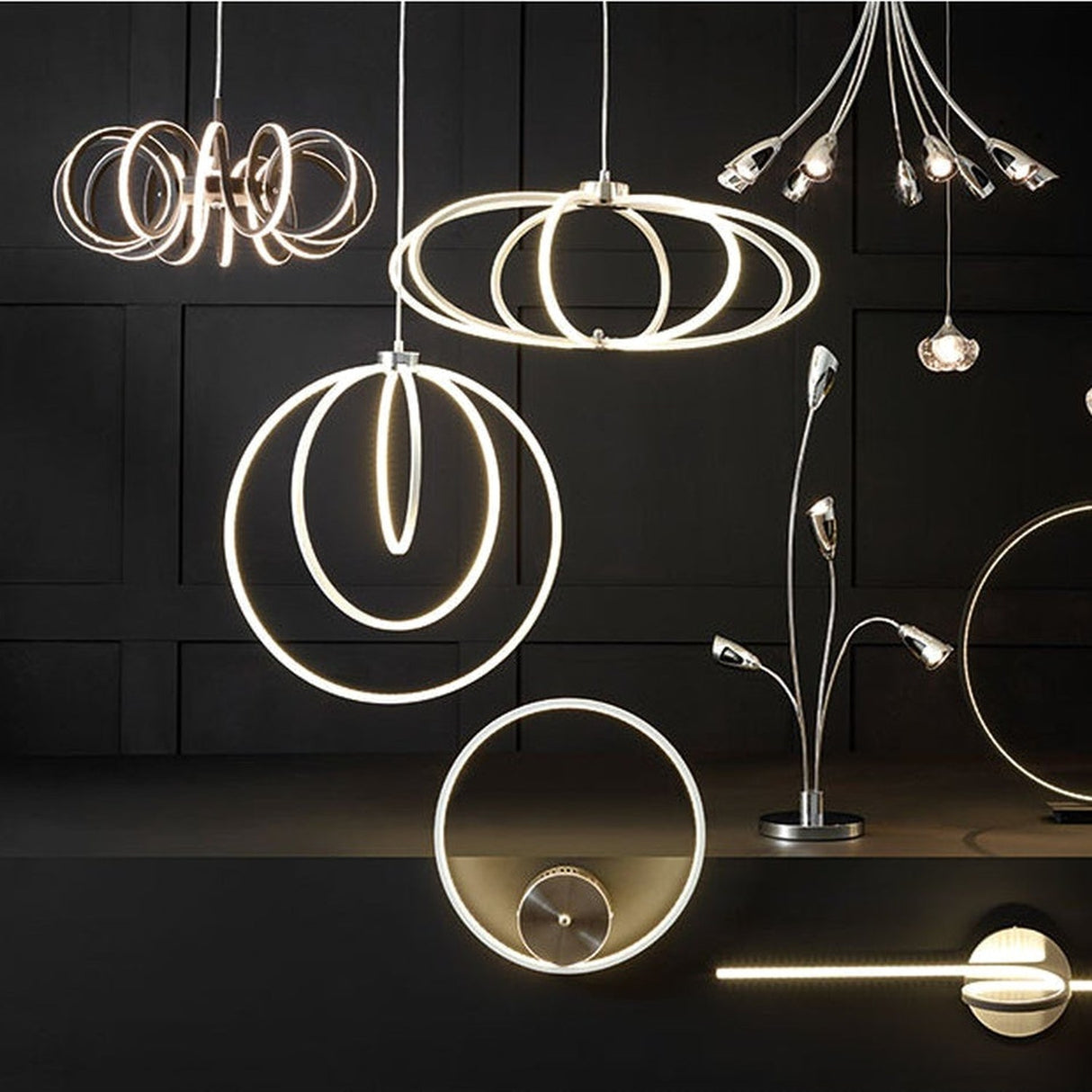 Zion Black LED Spiral Wall Light - 15cm