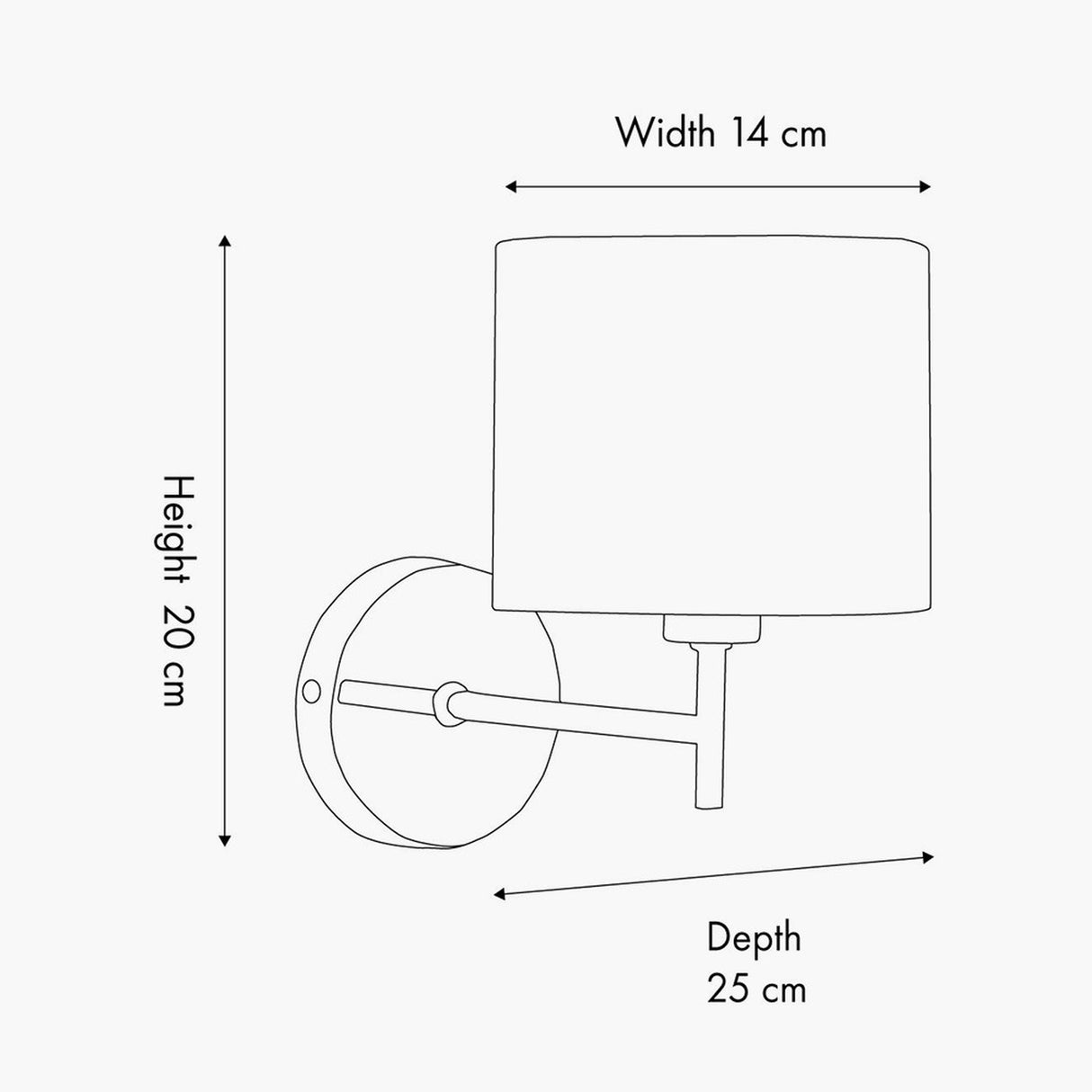 Plaza Silver Metal Straight Arm Wall Light - 20cm