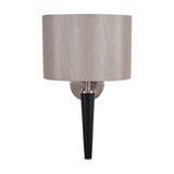 Lowry Brushed Silver & Matt Black Iron Wall Light - 40cm