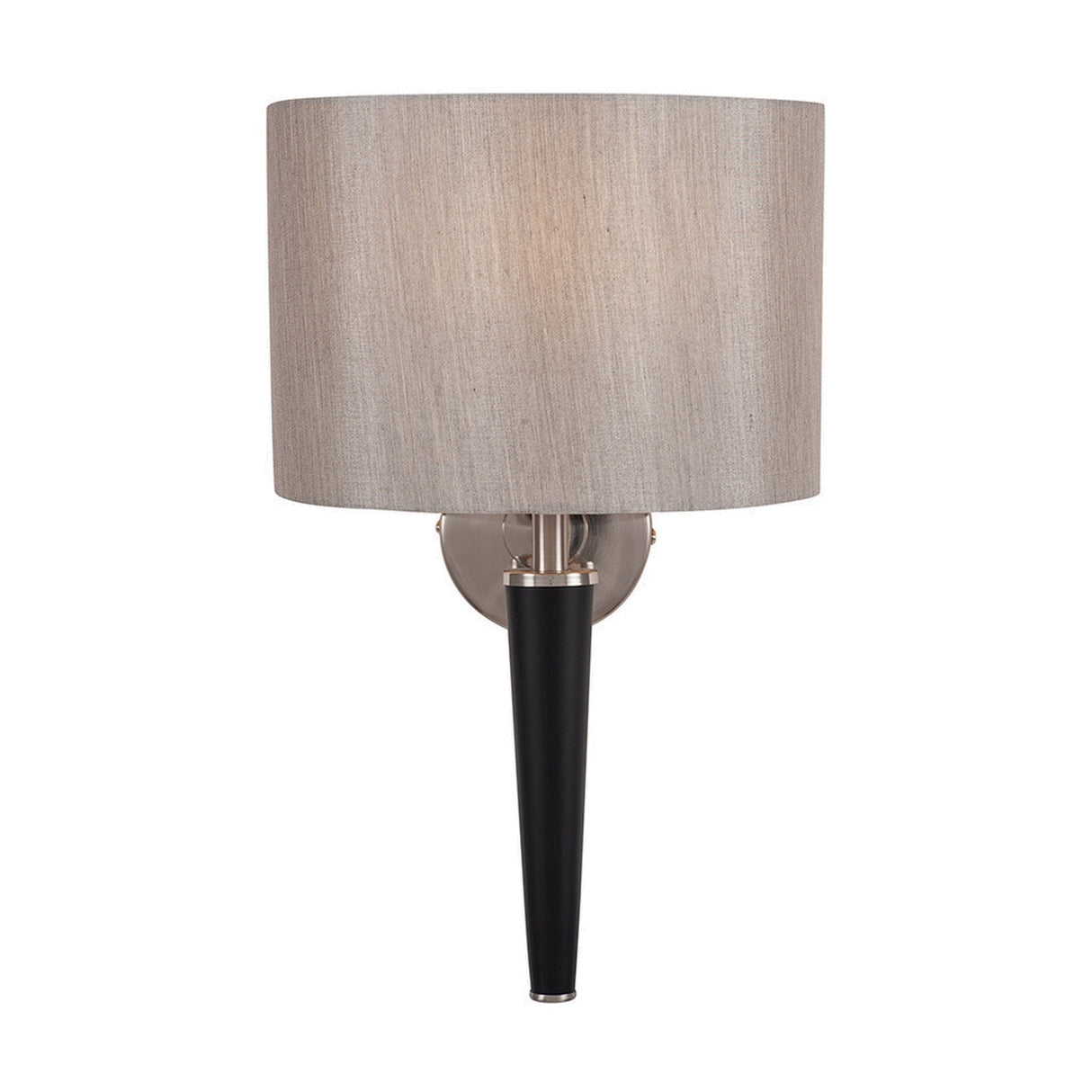 Lowry Brushed Silver & Matt Black Iron Wall Light - 40cm