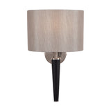 Lowry Brushed Silver & Matt Black Iron Wall Light - 40cm