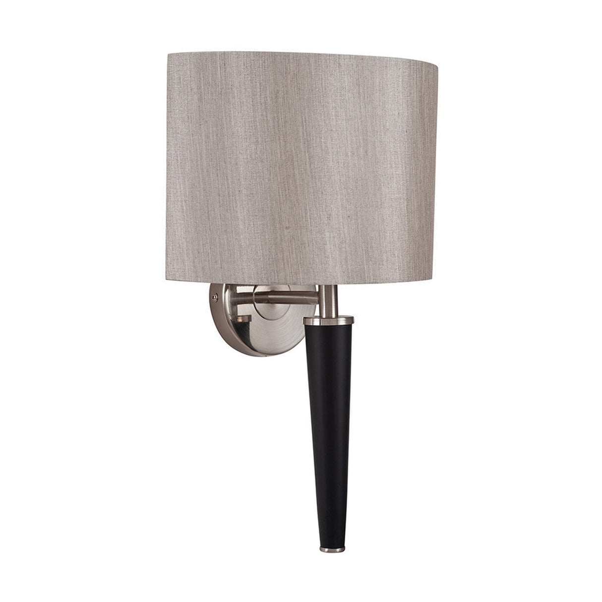 Lowry Brushed Silver & Matt Black Iron Wall Light - 40cm