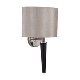 Lowry Brushed Silver & Matt Black Iron Wall Light - 40cm
