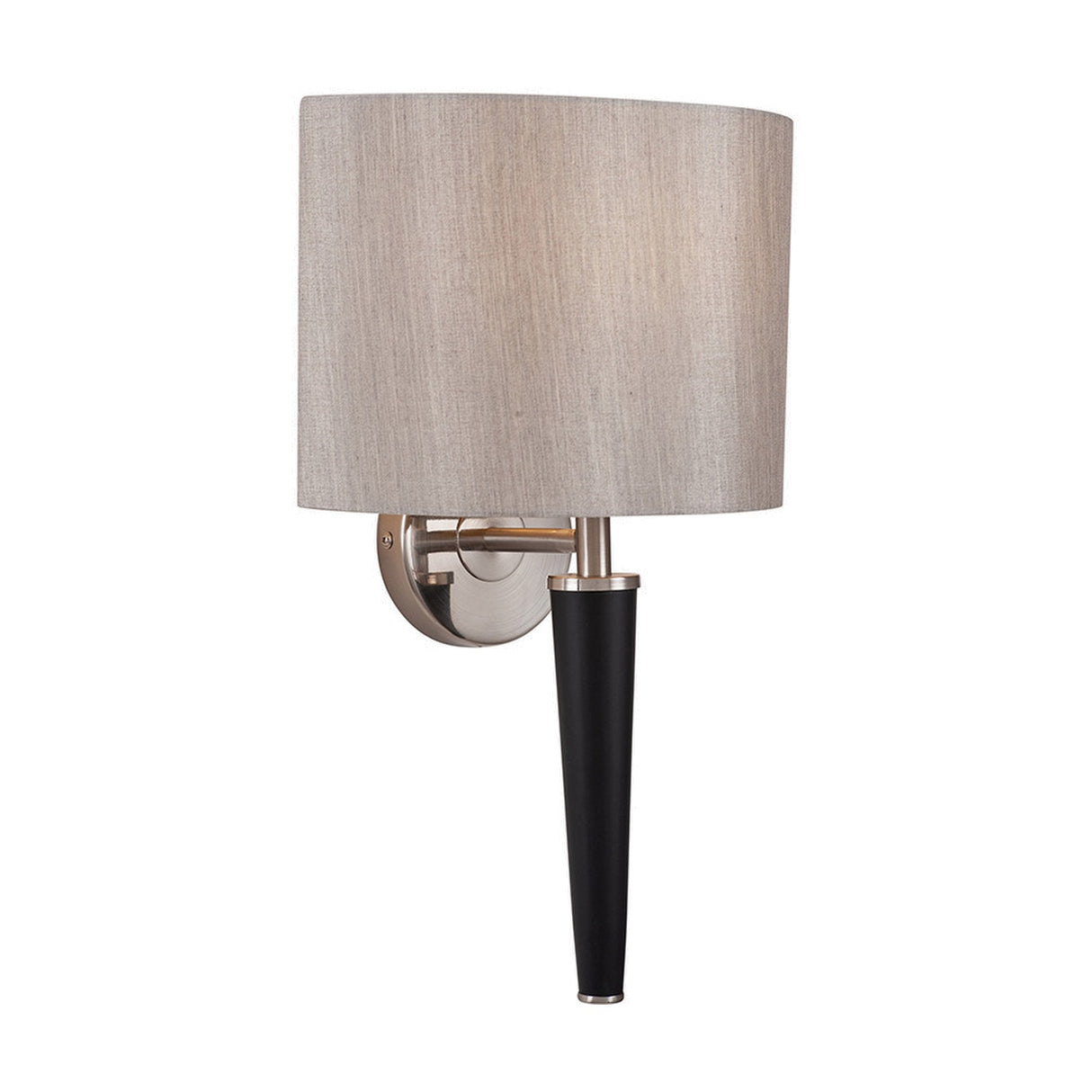 Lowry Brushed Silver & Matt Black Iron Wall Light - 40cm