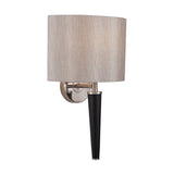 Lowry Brushed Silver & Matt Black Iron Wall Light - 40cm