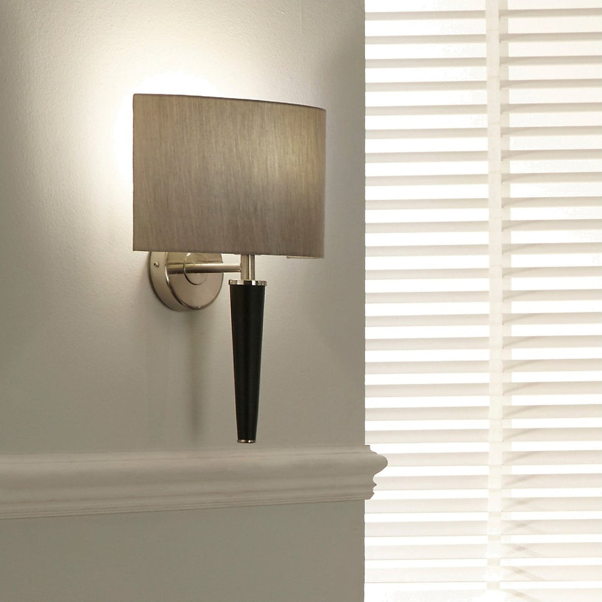 Lowry Brushed Silver & Matt Black Iron Wall Light - 40cm
