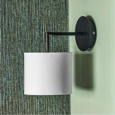 Elin Matt Black & Ivory Wall Light - 26cm