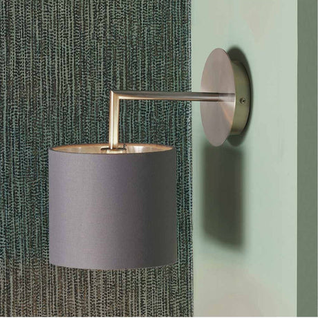 Elin Brushed Silver & Steel Grey Wall Light - 26cm