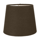 Fabric tapered lamp shade in dark grey handloom weave, shown alone from the Piero Antique Bronze Double Wall Light set, on a plain white background.