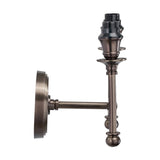 Piero Antique Bronze Double Wall Light with 2 Cream Silk Mix Shades