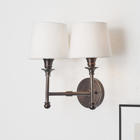 Piero Antique Bronze Double Wall Light - 21cm