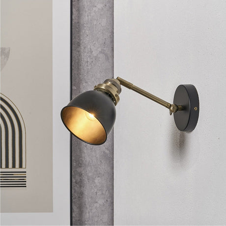 Augusto Black & Gold Task Wall Light - 16cm