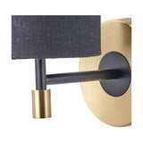 Bryce Black & Gold Metal Wall Light - 26cm