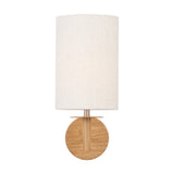 Bonham Wood Veneer & Silver Metal Wall Light - 35cm