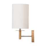 Bonham Wood Veneer & Silver Metal Wall Light - 35cm