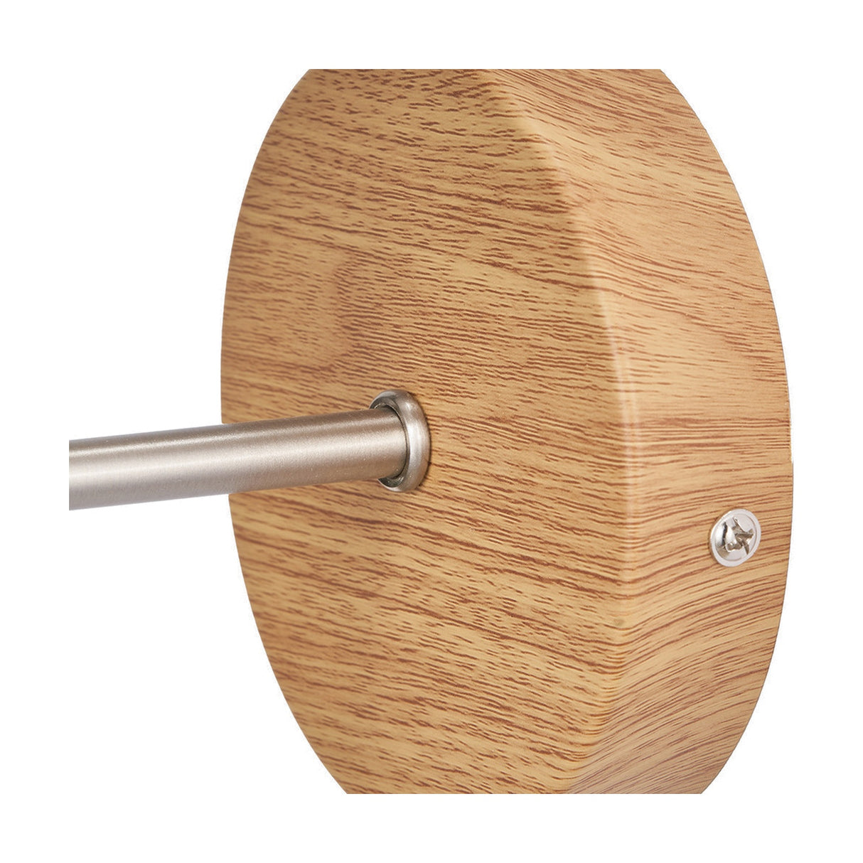 Bonham Wood Veneer & Silver Metal Wall Light - 35cm