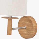 Bonham Wood Veneer & Silver Metal Wall Light - 35cm