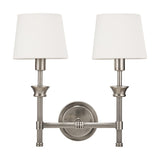 Salvatore Antique Silver Brass Double Wall Light - 25cm