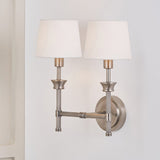 Salvatore Antique Silver Brass Double Wall Light - 25cm
