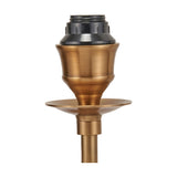 Close-up of the Tatiana wall light's fitting detail, showing an antique brass candle-style holder with black bulb socket and drip pan, set against a plain white background.