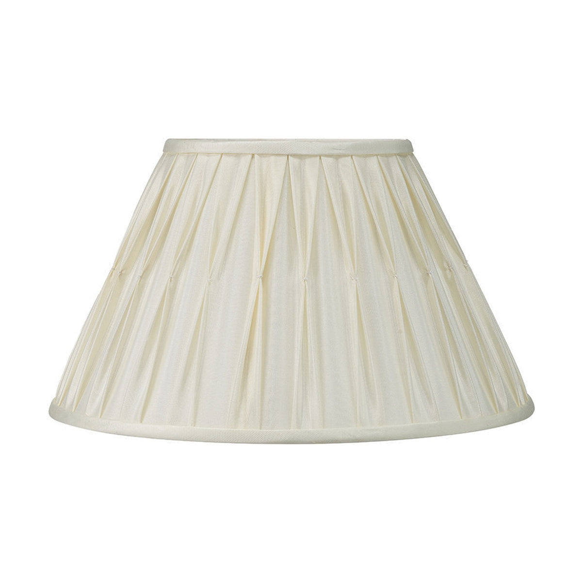 Pleated cream silk mix lampshade shown alone on a plain white background, part of the Tatiana antique brass double wall light set.