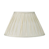 Pleated cream silk mix lampshade shown alone on a plain white background, part of the Tatiana antique brass double wall light set.
