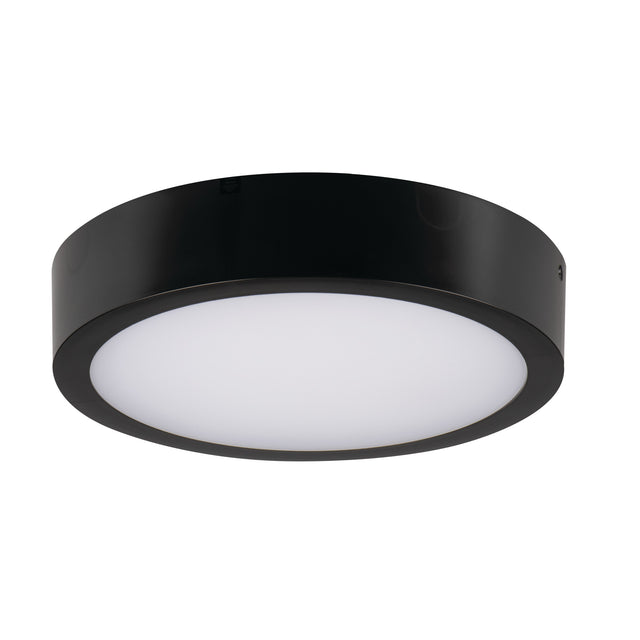 Daber Ø300 12-20W Round LED Ceiling Light Colour Selectable IP66 - Black