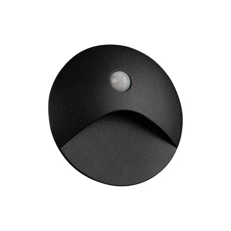 EXIN Ø80 2.5W Recessed PIR Step Light 60 deg Cool White - Black