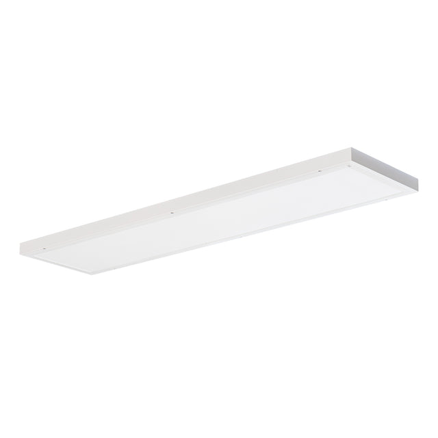BLINGO 1200x300 34W Low Glare Surface LED Panel - Mains 90 deg Silver Cool White - White