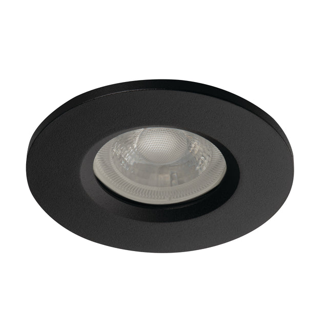GU10 Recessed Downlight IP44 Round 60mm Cut-out 10W max - Black Talu