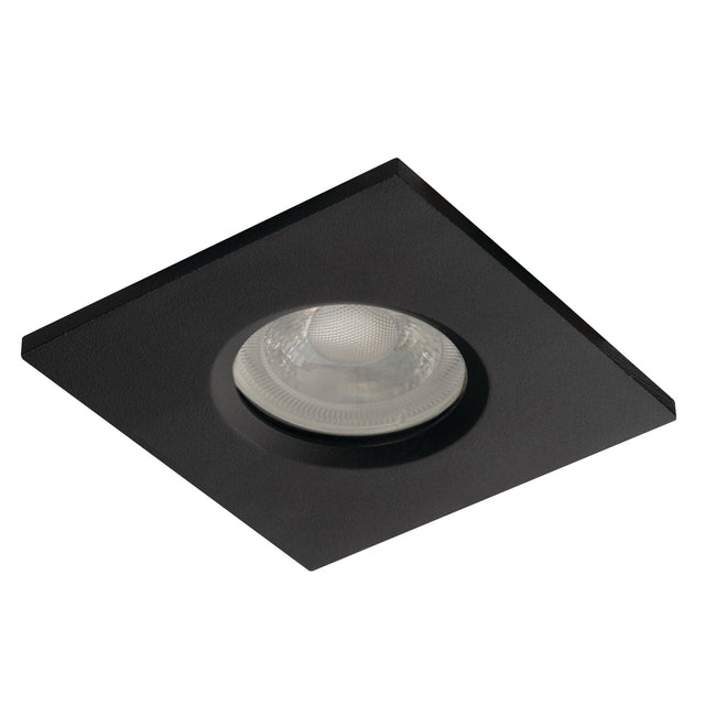 GU10 Recessed Downlight Square IP44 60mm Cut-out 10W Max - Black Talu