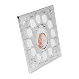 My First Year 2 Tone Silverplated 12 Month Photo Frame - Silver