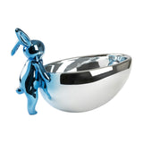 Rabbit Sculpture - Blue and Silver