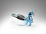 Rabbit Sculpture - Blue and Silver
