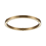 Orbita 96cm LED ceiling light, a large round flush fixture in brushed brass metal with an integrated glowing ring, shown on a plain white background.