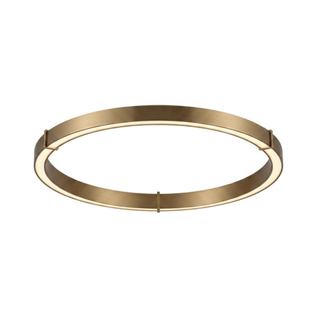 Orbita 96cm LED ceiling light, a large round flush fixture in brushed brass metal with an integrated glowing ring, shown on a plain white background.
